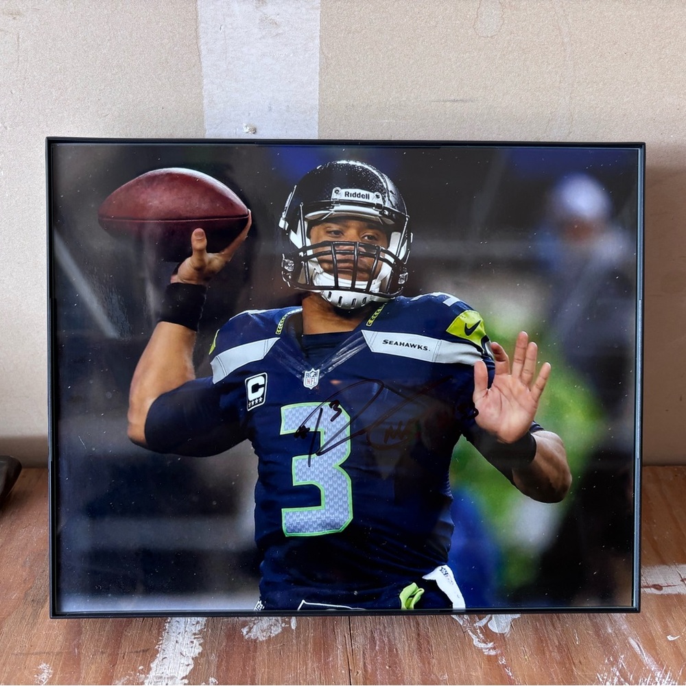 Autographed Russell Wilson Seattle Seahawks Framed Photo